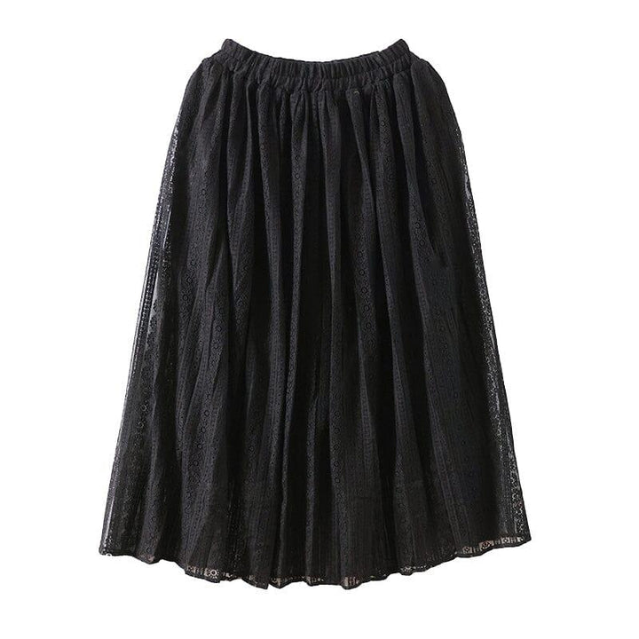 Spring Summer Cotton Lace Patchwork Casual Skirt - ZYLIRA