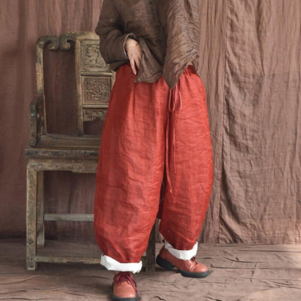 Spring Summer Double Layers Pleated Linen Pants - ZYLIRA