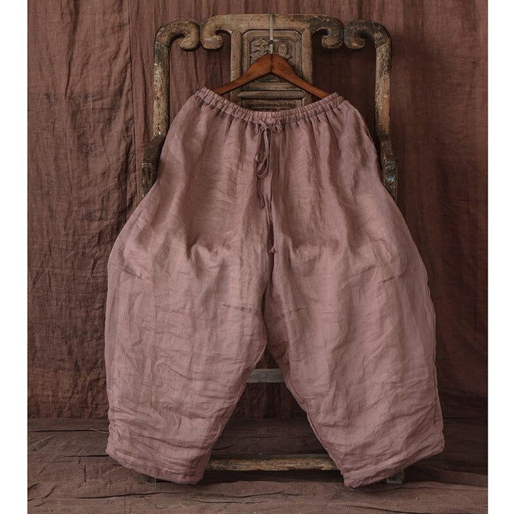 Spring Summer Double Layers Pleated Linen Pants - ZYLIRA