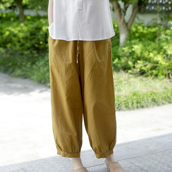 Spring Summer Loose Cotton Linen Trousers - ZYLIRA