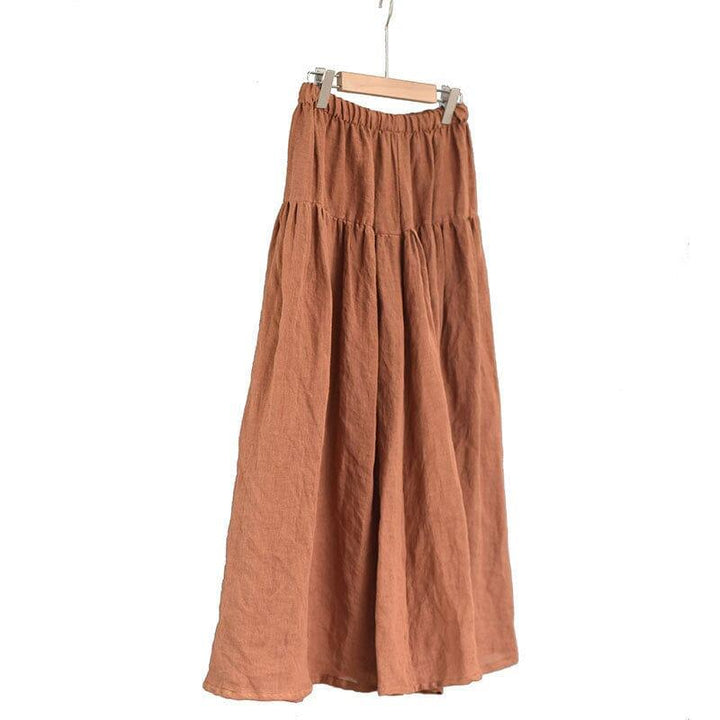 Spring Summer Solid Linen Loose Skirt - ZYLIRA