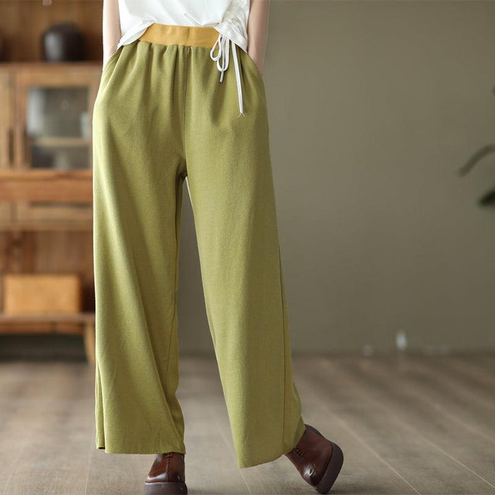 Spring Women Loose Color Matching Wide Leg Pants - ZYLIRA