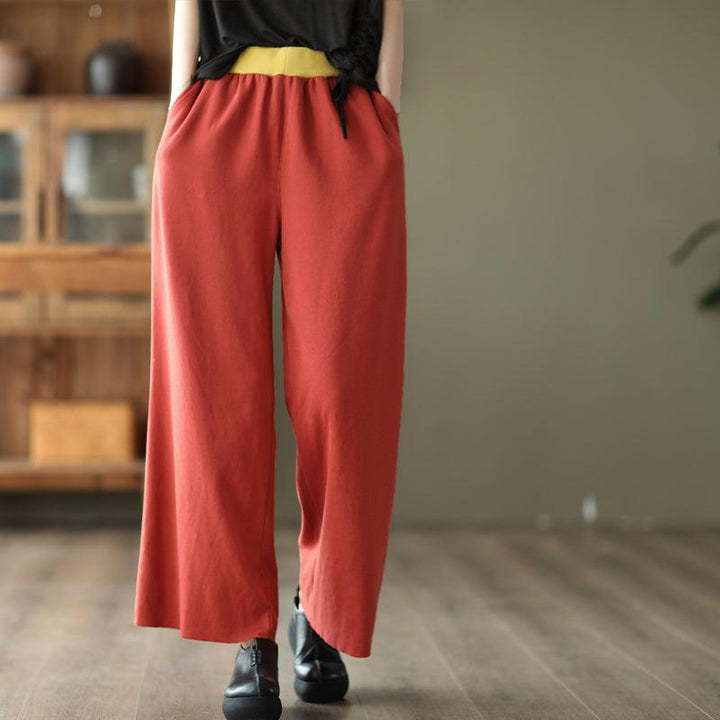 Spring Women Loose Color Matching Wide Leg Pants - ZYLIRA