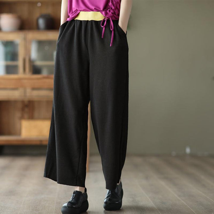 Spring Women Loose Color Matching Wide Leg Pants - ZYLIRA