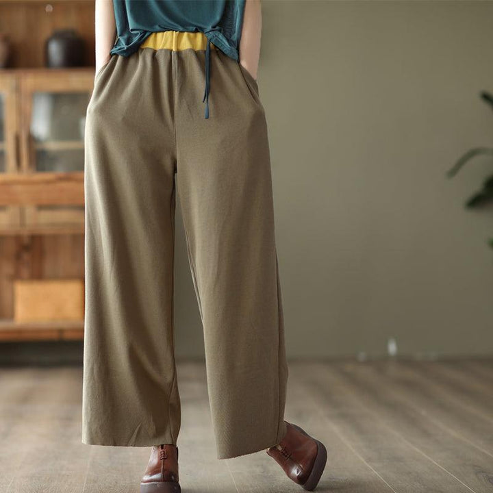 Spring Women Loose Color Matching Wide Leg Pants - ZYLIRA