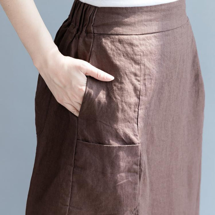 Stacked Misplaced Design Cotton Casual Wild Skirt - ZYLIRA