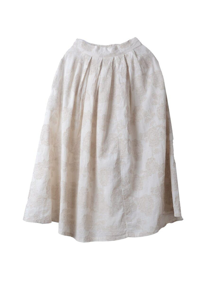 Summer A-Line Cotton Linen Figured Skirt - ZYLIRA