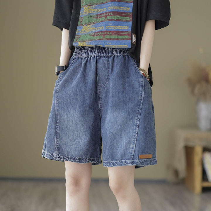 Summer Casual Loose Cotton Denim Shorts - ZYLIRA