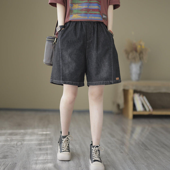 Summer Casual Loose Cotton Denim Shorts - ZYLIRA