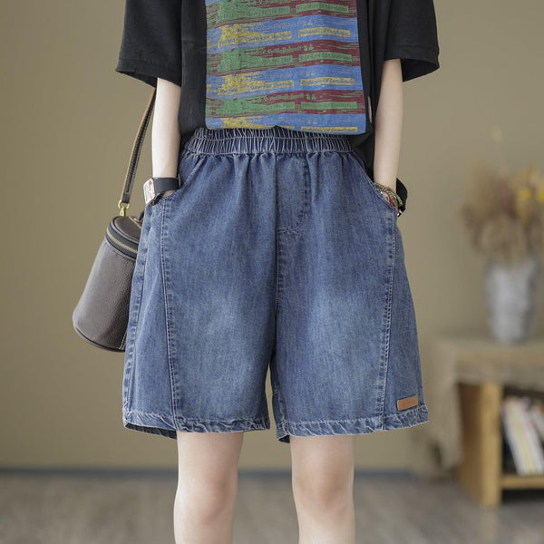 Summer Casual Loose Cotton Denim Shorts - ZYLIRA