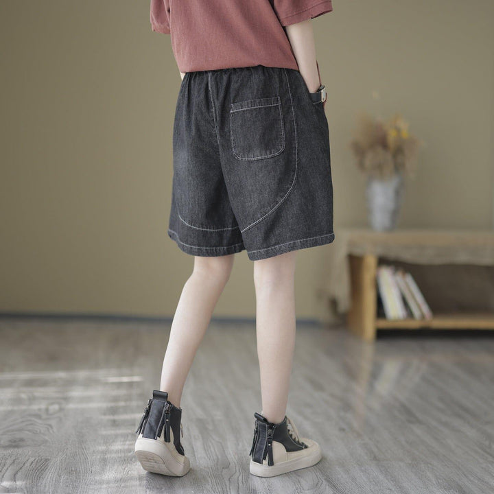 Summer Casual Loose Cotton Denim Shorts - ZYLIRA