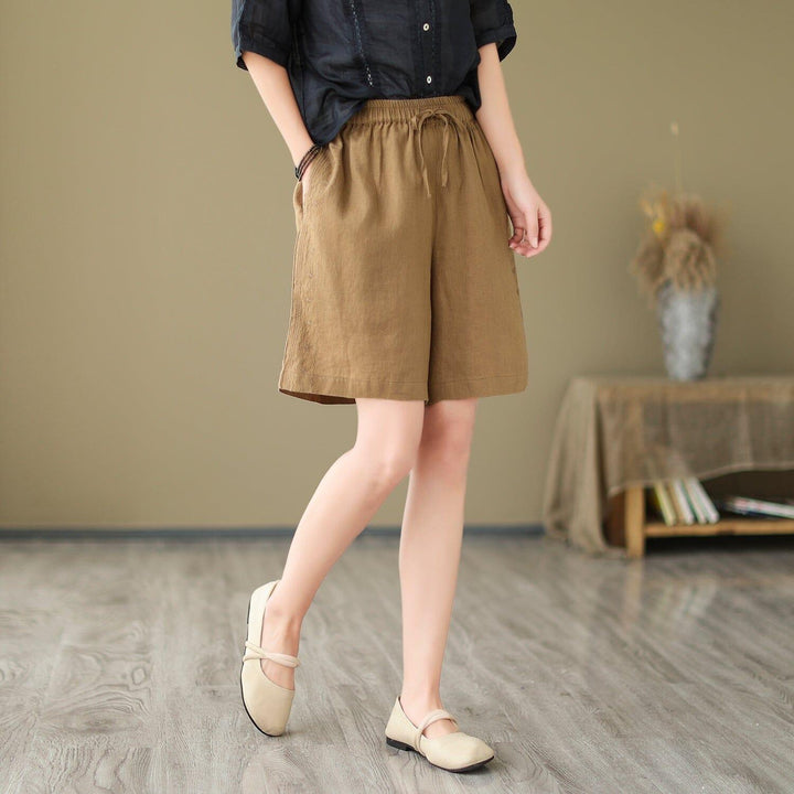 Summer Casual Loose Minimalist Linen Shorts - ZYLIRA