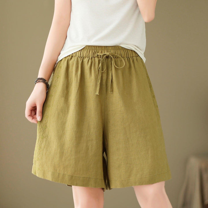 Summer Casual Loose Minimalist Linen Shorts - ZYLIRA