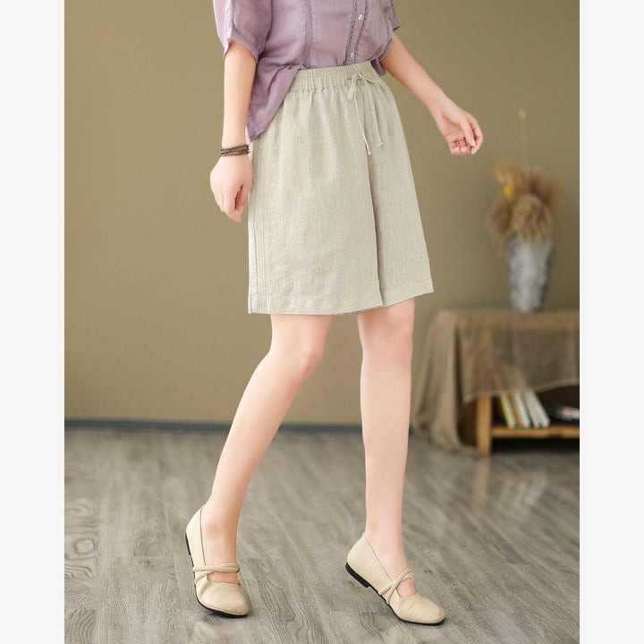 Summer Casual Loose Minimalist Linen Shorts - ZYLIRA