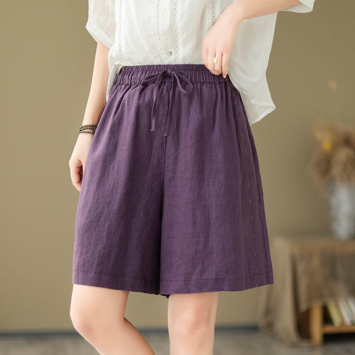 Summer Casual Loose Minimalist Linen Shorts - ZYLIRA