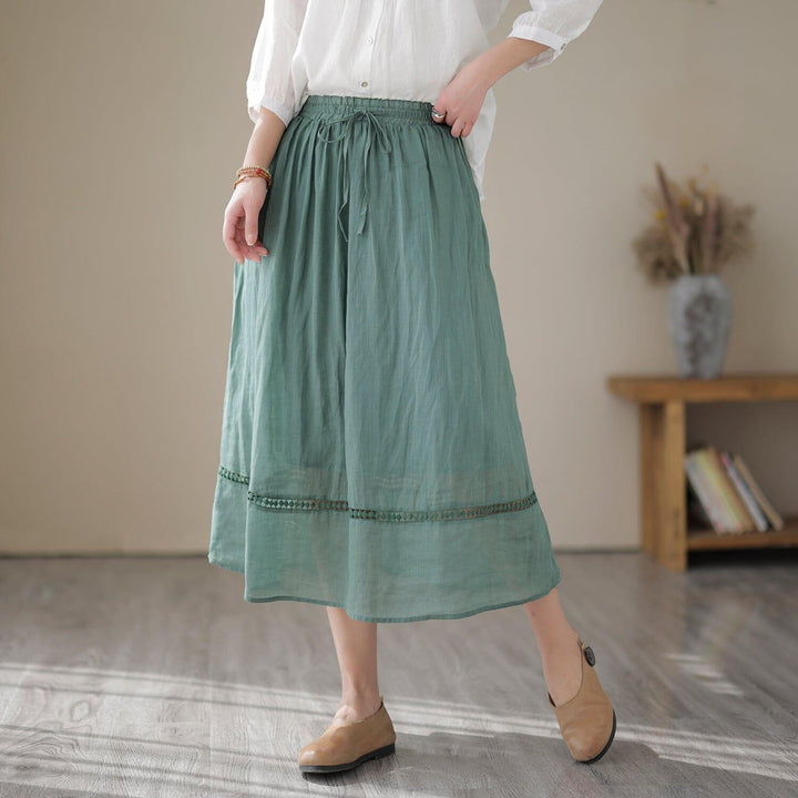 Summer Casual Loose Solid Linen Skirt - ZYLIRA