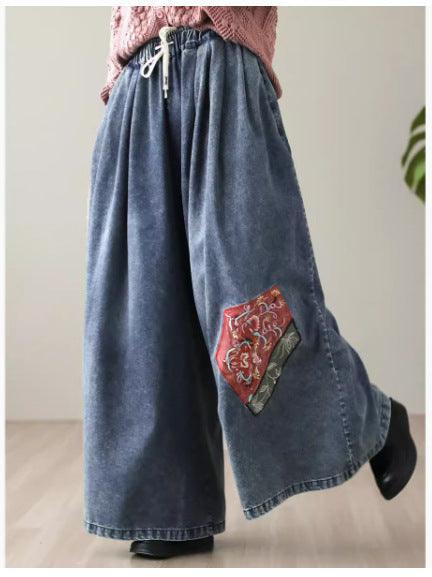 Women Summer Embroidery Denim Pants - ZYLIRA