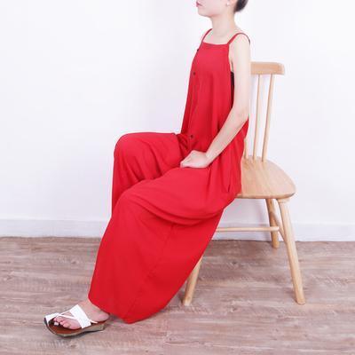 Summer Literary Asymmetrical Loose Cotton And Linen Jumpsuits - ZYLIRA