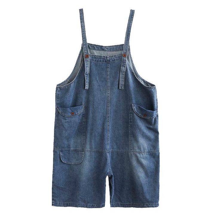 Summer Loose Casual Cotton Denim Jumpsuit - ZYLIRA