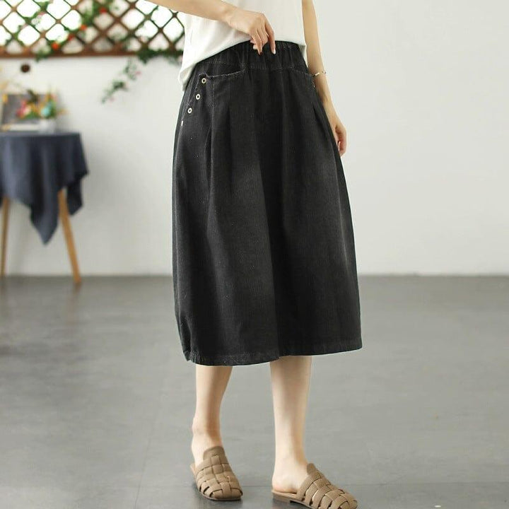 Summer Minimalist Casual Loose Denim Skirt - ZYLIRA