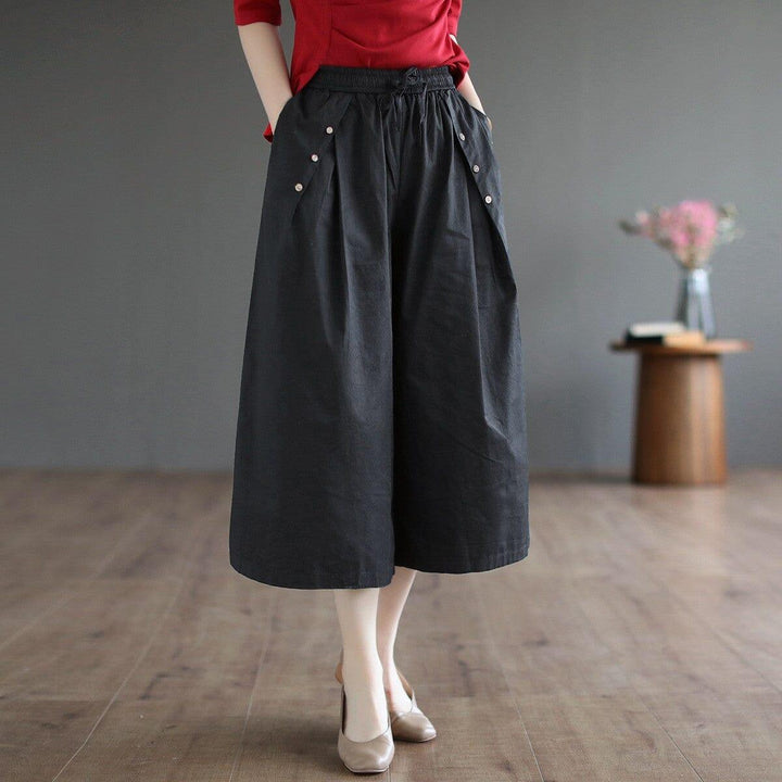 Summer Retro Casual Loose Wide Leg Pants - ZYLIRA