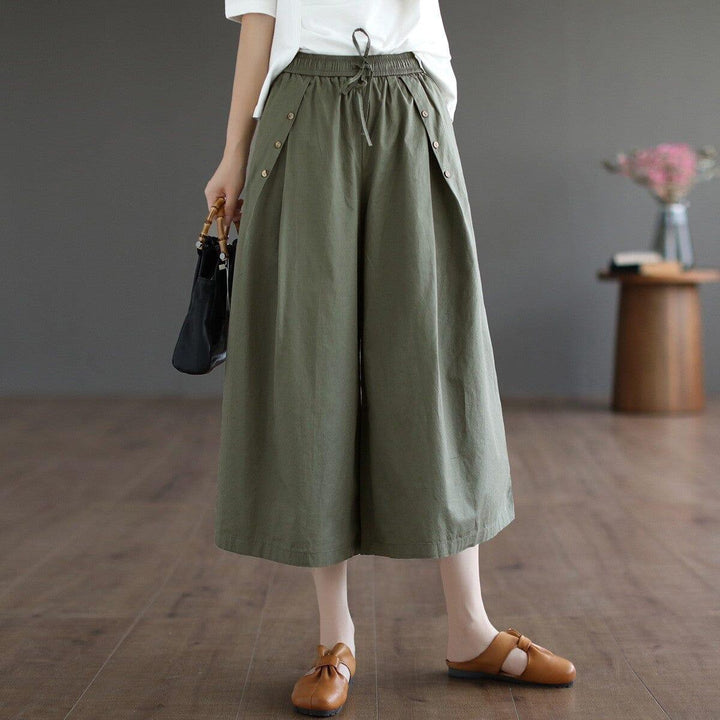 Summer Retro Casual Loose Wide Leg Pants - ZYLIRA