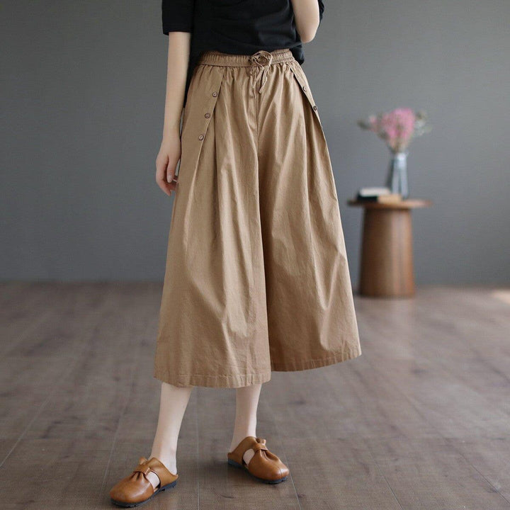 Summer Retro Casual Loose Wide Leg Pants - ZYLIRA