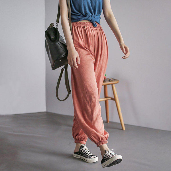 Summer Solid Casual Loose Chiffoin Harem Pants - ZYLIRA