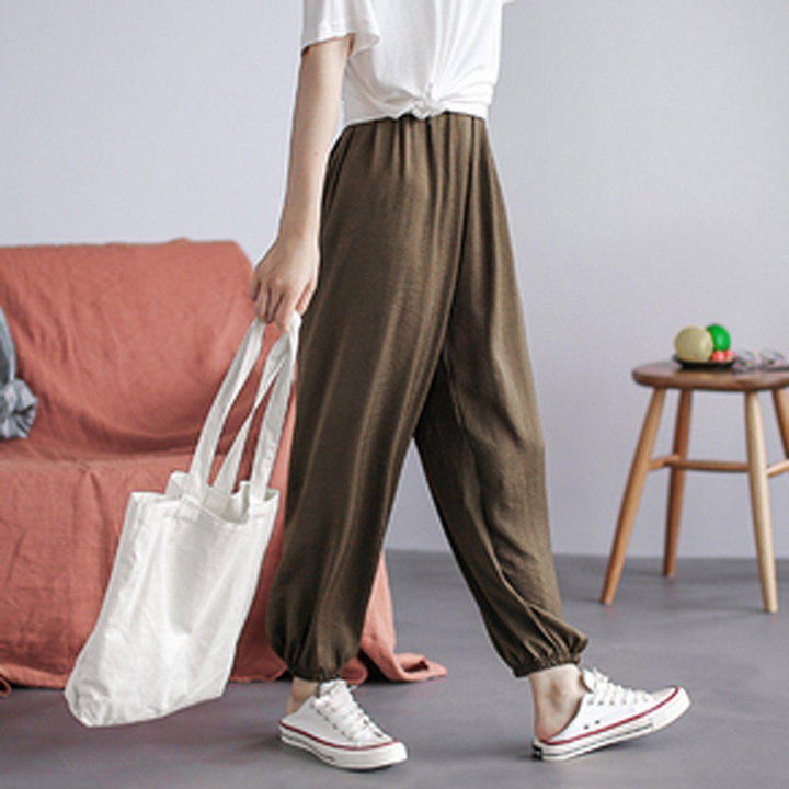 Summer Solid Casual Loose Chiffoin Harem Pants - ZYLIRA