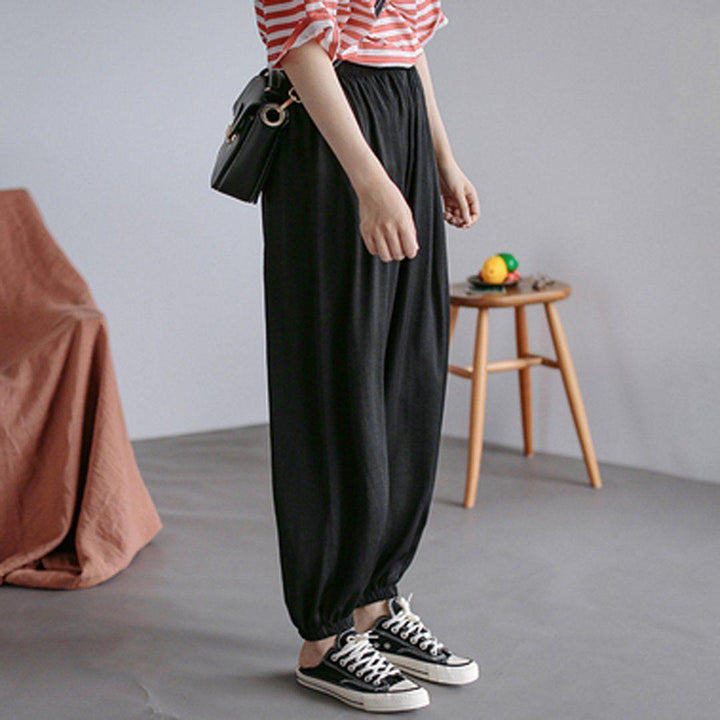 Summer Solid Casual Loose Chiffoin Harem Pants - ZYLIRA