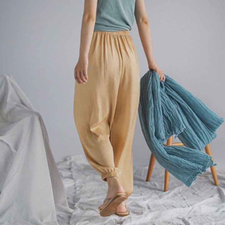 Summer Solid Casual Loose Chiffoin Harem Pants - ZYLIRA