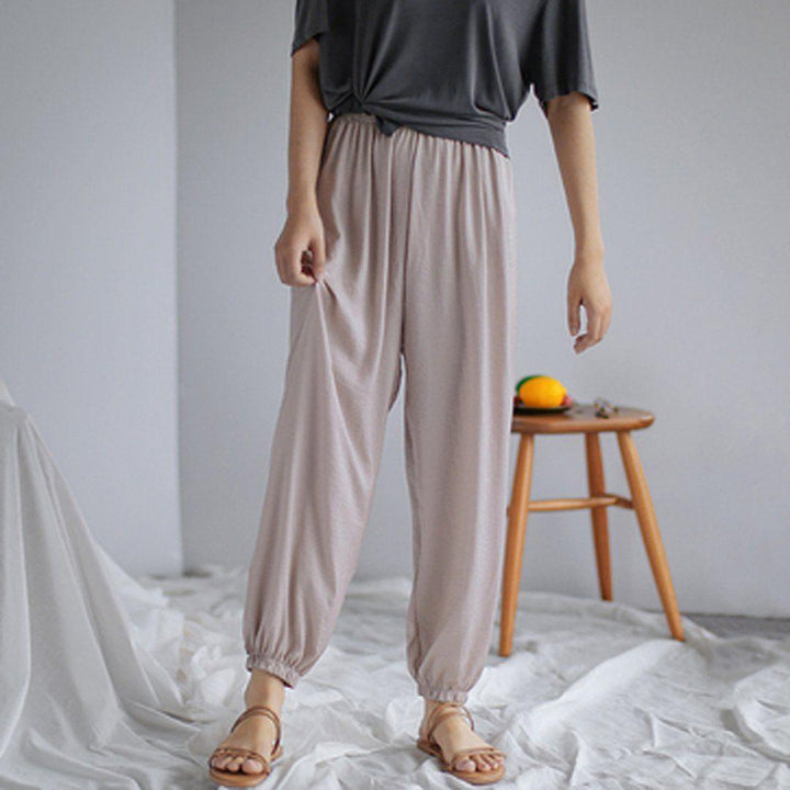 Summer Solid Casual Loose Chiffoin Harem Pants - ZYLIRA