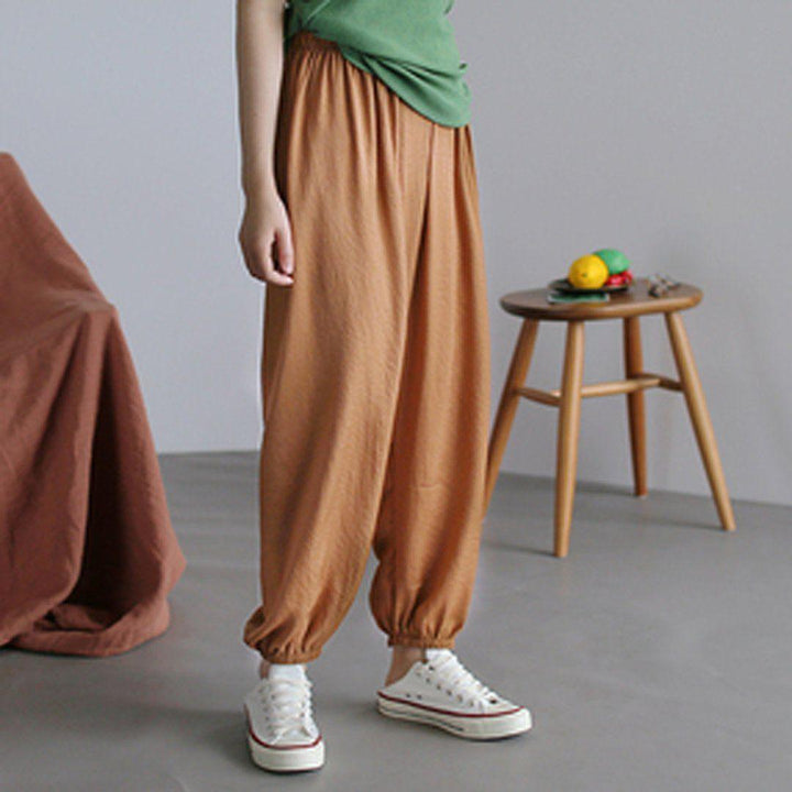 Summer Solid Casual Loose Chiffoin Harem Pants - ZYLIRA