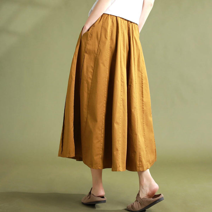 Summer Solid Casual Patchwork Cotton Skirt - ZYLIRA