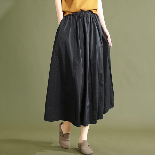 Summer Solid Casual Patchwork Cotton Skirt - ZYLIRA