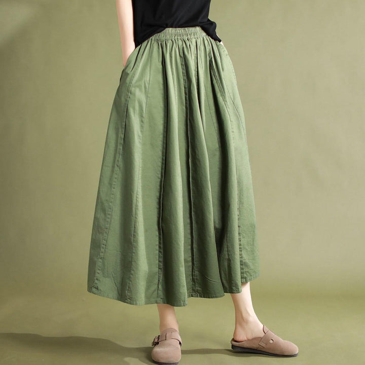 Summer Solid Casual Patchwork Cotton Skirt - ZYLIRA