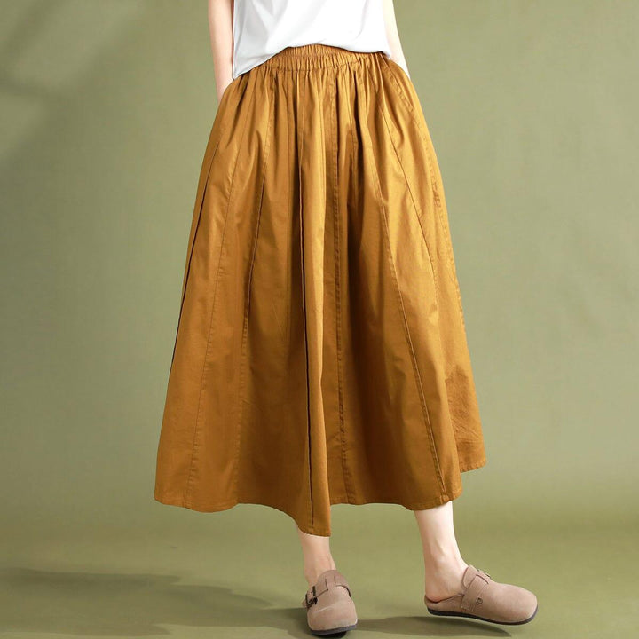 Summer Solid Casual Patchwork Cotton Skirt - ZYLIRA