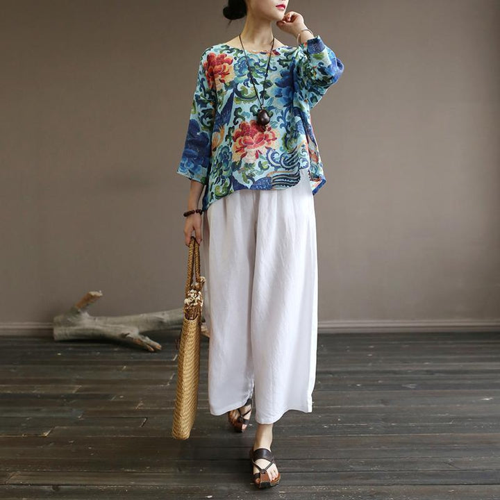 Summer White Cotton Straight Wide Leg Pants - ZYLIRA