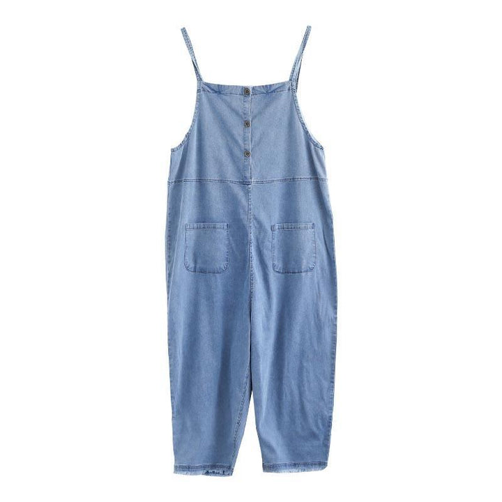 Summer Women Patchwork Tencel Denim Jumpsuit - ZYLIRA