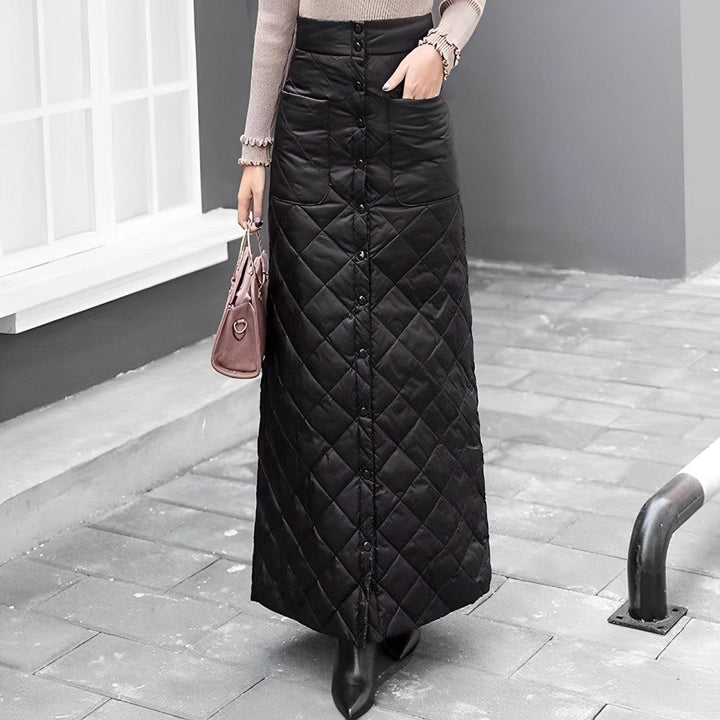 Thickened Warmth Quilted Button Down Pencil Skirts - ZYLIRA