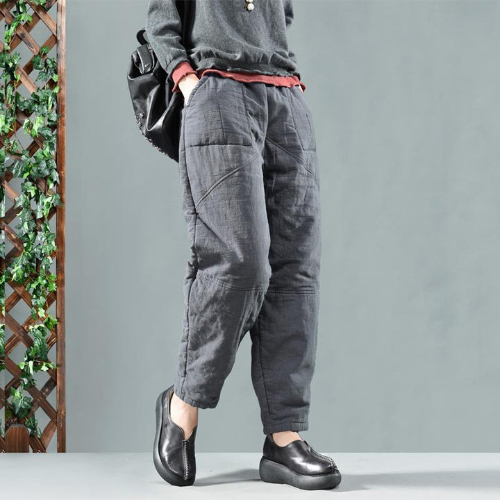 Vintage Winter Cotton Padded Warm Harem Pants - ZYLIRA