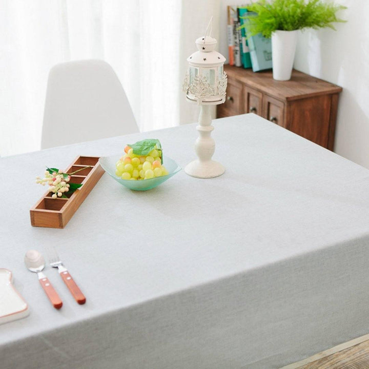 Waterproof Linen Rectangle Solid Tablecloth Anti-scalding Tableware - ZYLIRA