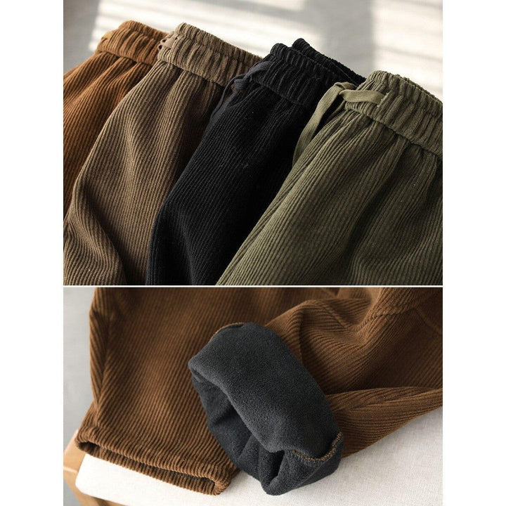 Winter Loose Casual Corduroy Furred Pants - ZYLIRA