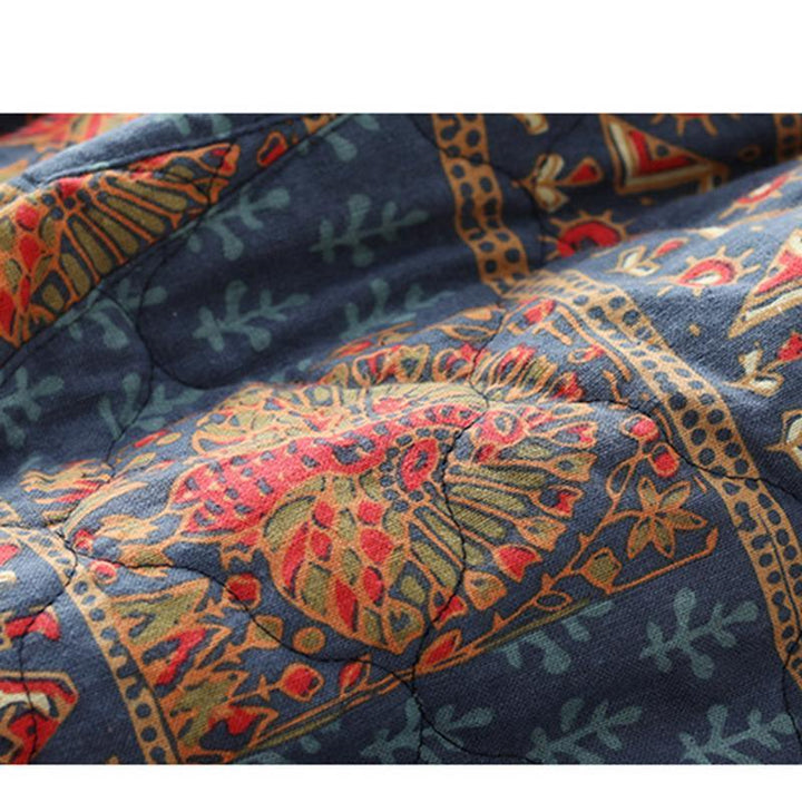 Winter Retro Ethnic Style Cotton Linen Floral Skirt - ZYLIRA