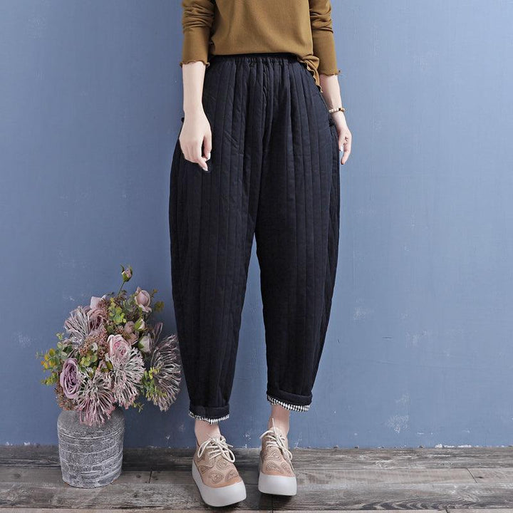 Winter Retro Padded Cotton Linen Loose Pants - ZYLIRA