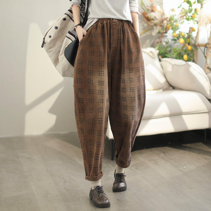 Women Autumn Casual Loose Cotton Corduroy Pants - ZYLIRA