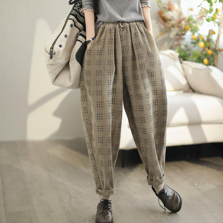 Women Autumn Casual Loose Cotton Corduroy Pants - ZYLIRA