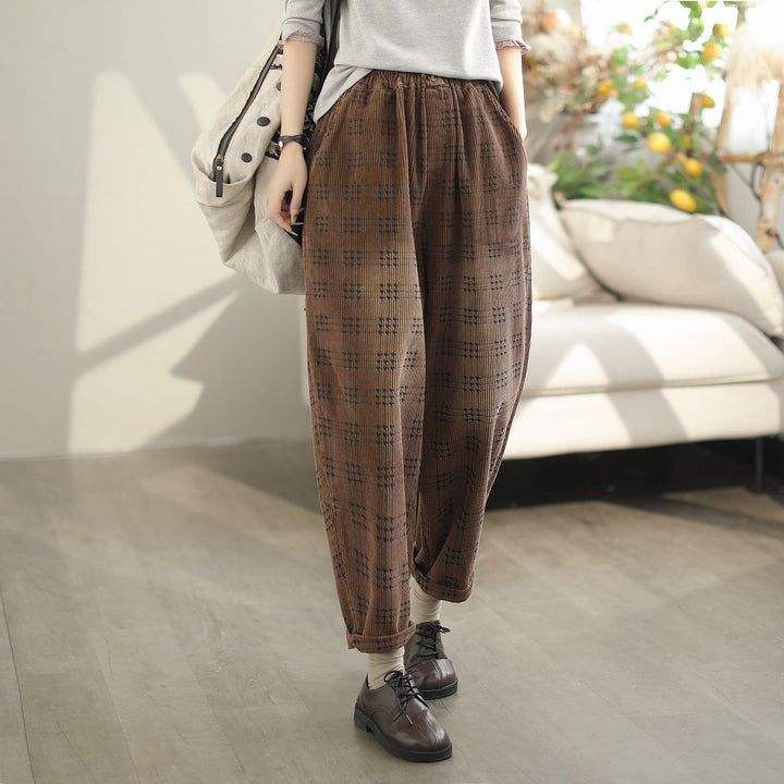 Women Autumn Casual Loose Cotton Corduroy Pants - ZYLIRA