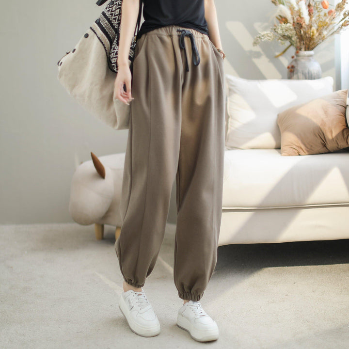 Women Autumn Minimalist Cotton Casual Pants - ZYLIRA