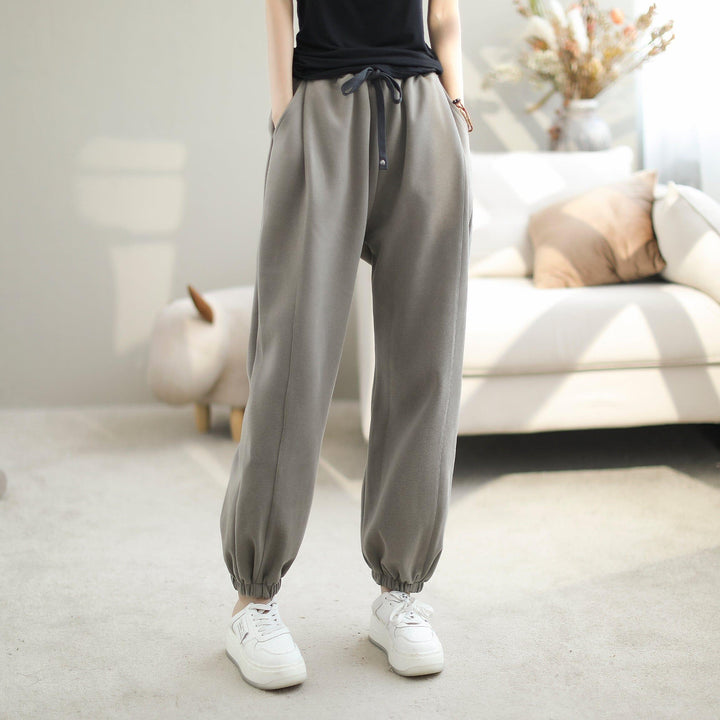 Women Autumn Minimalist Cotton Casual Pants - ZYLIRA